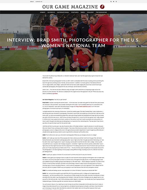 Our Game Magazine: Brad Smith interview