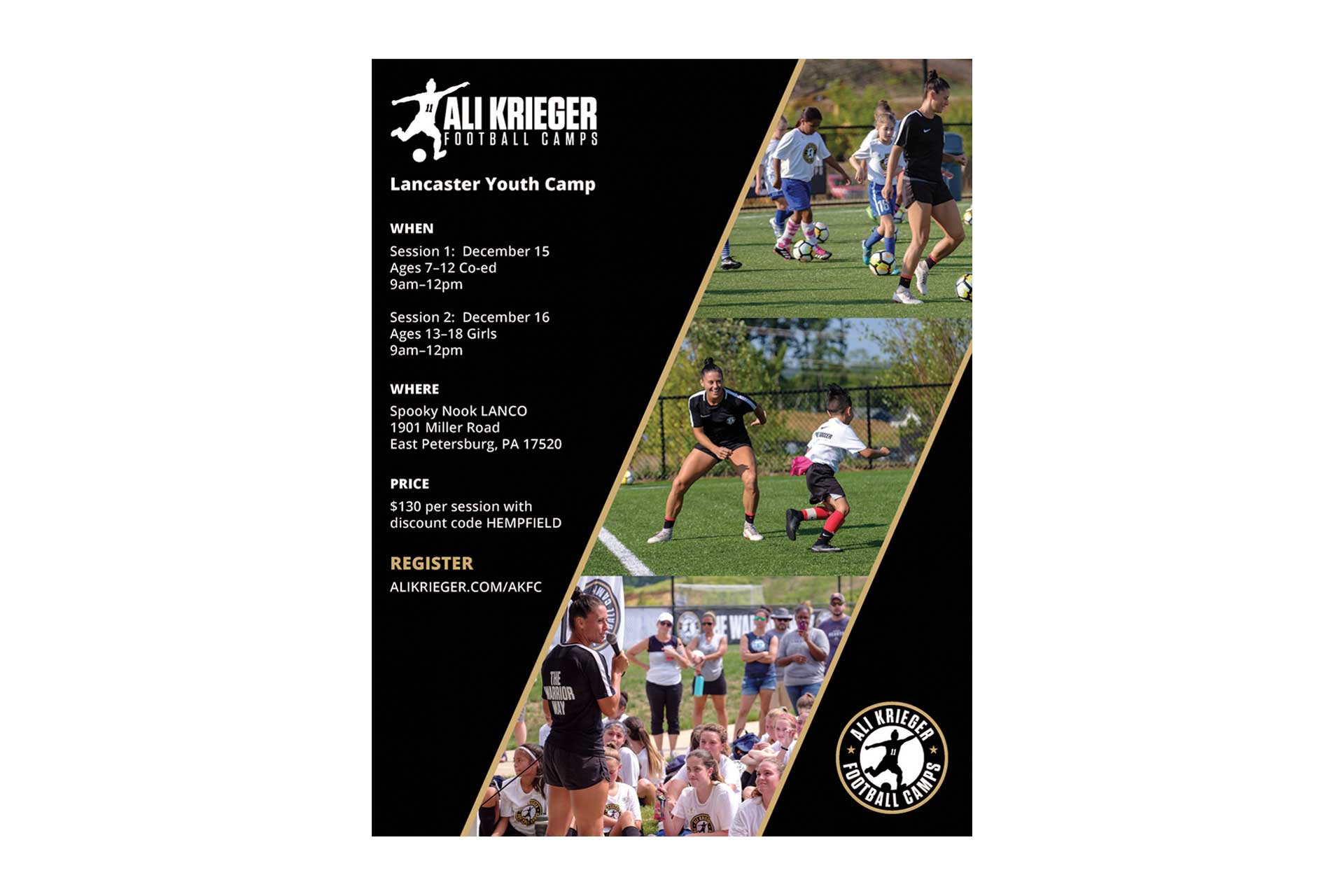 2018 Ali Krieger Football Camps ad